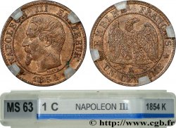 Un centime Napoléon III, tête nue 1854 Bordeaux F.102/13