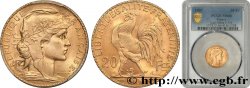20 francs or Coq, Liberté Égalité Fraternité 1907 Paris F.535/1