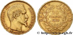 20 francs or Napoléon III, tête nue 1860 Strasbourg F.531/20