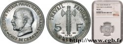 Essai de 5 francs Pétain en aluminium, 3e projet de Bazor (type adopté) 1941 Paris GEM.142 62