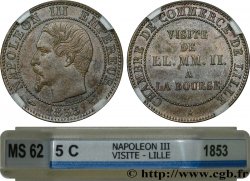 Module de cinq centimes, Visite impériale à Lille les 23 et 24 septembre 1853 1853 Lille VG.3367 