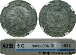 Cinq centimes Napoléon III, tête nue 1856 Bordeaux F.116/34