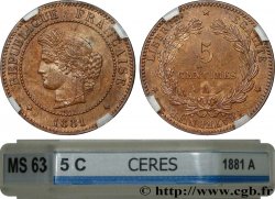5 centimes Cérès 1881 Paris F.118/22
