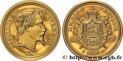 Médaillette Belle Épreuve de 100 francs or Napoléon III, tête laurée 1861 s.l. 