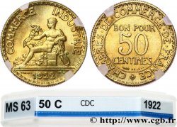 50 centimes Chambres de Commerce 1922 Paris F.191/4