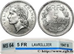 5 francs Lavrillier, aluminium 1947 Beaumont-Le-Roger F.339/11
