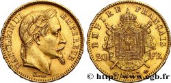 20 francs or Napoléon III, tête laurée 1863 Strasbourg F.532/7
