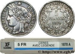 5 francs Cérès, avec légende 1870 Paris F.333/1