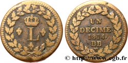 Un décime à l’L couronnée 1814 Strasbourg F.132/1