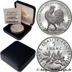 Médaille sur la Fin du cours légal du Franc 2002 Trésor du Patrimoine 