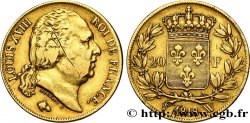 20 francs or Louis XVIII, tête nue 1818 Lille F.519/14