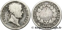 2 francs Napoléon Ier tête laurée, République française 1808 Rouen F.254/5