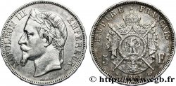 5 francs Napoléon III, tête laurée 1867 Strasbourg F.331/11