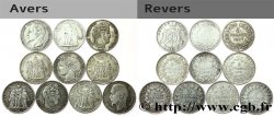 Lot de dix écus de 5 francs n.d.  F.-/