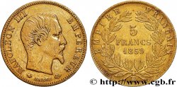 5 francs or Napoléon III, tête nue, grand module 1859 Strasbourg F.501/8
