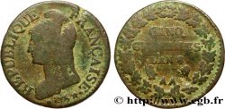 Cinq centimes Dupré, grand module 1800 Metz F.115/102