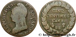Cinq centimes Dupré, grand module 1800 Strasbourg F.115/117
