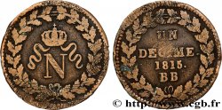 Un décime à l’N couronnée 1815 Strasbourg F.131A/1
