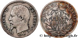 50 centimes Napoléon III, tête nue 1860 Strasbourg F.187/15