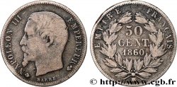 50 centimes Napoléon III, tête nue 1860 Strasbourg F.187/14