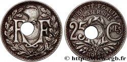 25 centimes Lindauer, trou décentré 1927  F.171/11 var.