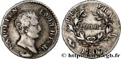 Quart (de franc) Napoléon Empereur, Calendrier grégorien 1807 Limoges F.159/6