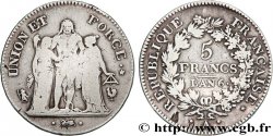 5 francs Union et Force, Union serré, gland intérieur haut, gland extérieur, petite feuille 1798 Paris F.288/35