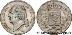 5 francs Louis XVIII, tête nue 1821 Lille F.309/66
