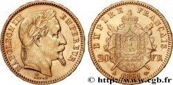 20 francs or Napoléon III, tête laurée 1861 Paris F.532/1