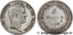 5 francs type Tiolier sans le I, tranche en creux 1830 Paris F.313/1 TB 