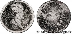 Demi-franc Napoléon Ier tête laurée, République française, buste fin 1808 Strasbourg F.177/4