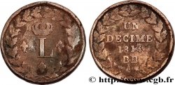 Un décime à l’L couronnée 1814 Strasbourg F.132/1