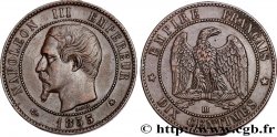Dix centimes Napoléon III, tête nue, différent ancre 1855 Strasbourg F.133/24
