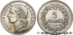 5 francs Lavrillier, nickel 1938  F.336/7