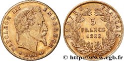 5 francs or Napoléon III, tête laurée 1866 Paris F.502/9