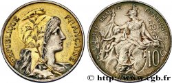 10 centimes Daniel-Dupuis, doré et argenté 1900  F.136/8 var.