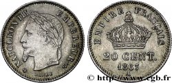 20 centimes Napoléon III, tête laurée, grand module 1867 Paris F.150/1