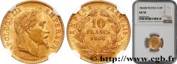 10 francs or Napoléon III, tête laurée 1866 Strasbourg F.507A/14