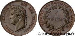 Essai de 1 décime en cuivre, poids léger 1840 Paris VG.2915 