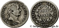 Demi-franc Napoléon Ier tête laurée, République française, buste fin 1808 Strasbourg F.177/4