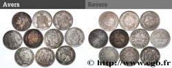Lot de dix écus de 5 francs n.d.  F.-/