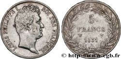 5 francs type Tiolier avec le I, tranche en relief 1831 Lille F.316/4