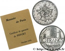 Piéfort argent de 10 francs Mathieu, tranche B 1975 Pessac GEM.186 P2