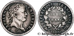Demi-franc Napoléon Ier tête laurée, République française 1808 Perpignan F.177/13