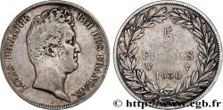 5 francs type Tiolier sans le I, tranche en creux 1830 Lille F.313/4