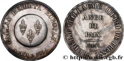 Ange de Paix, module de 5 francs pour Frédéric-Guillaume de Prusse en argent 1814 Paris Maz.771 