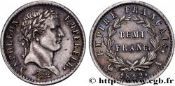 Demi-franc Napoléon Ier tête laurée, Empire français 1812 Paris F.178/36