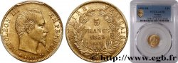 5 francs or Napoléon III, tête nue, grand module 1859 Strasbourg F.501/8