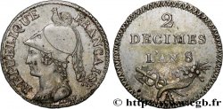 Essai de 2 décimes de Lorthior en argent 1800 Paris VG.831 