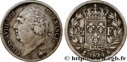 1/2 franc Louis XVIII 1824 Paris F.179/43